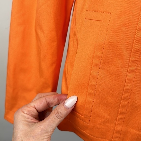 Linea by Louis Dell’Olio Military Style Jacket With Zippered Sleeves Orange Sz S - Picture 5 of 16